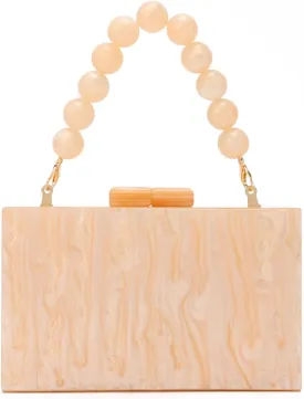Oweisong Women Acrylic Clutch Purse Formal Wedding Evening Handbag Marble Party Shoulder Crossbody Bag with Bead Chain