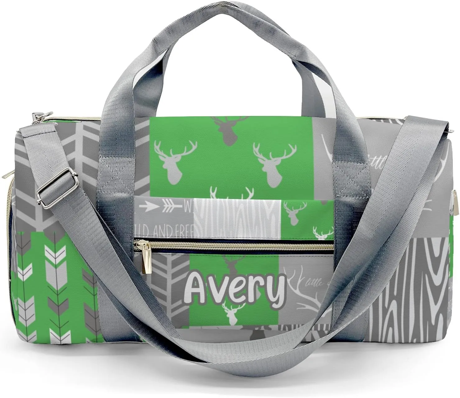 Personalized Woodland Animal Deer Customized Multi-functional Handbag Travel Bag, Unisex Portable Travel Bag, Sports and Fitness Duffel Bag, Short Trip Storage Bag