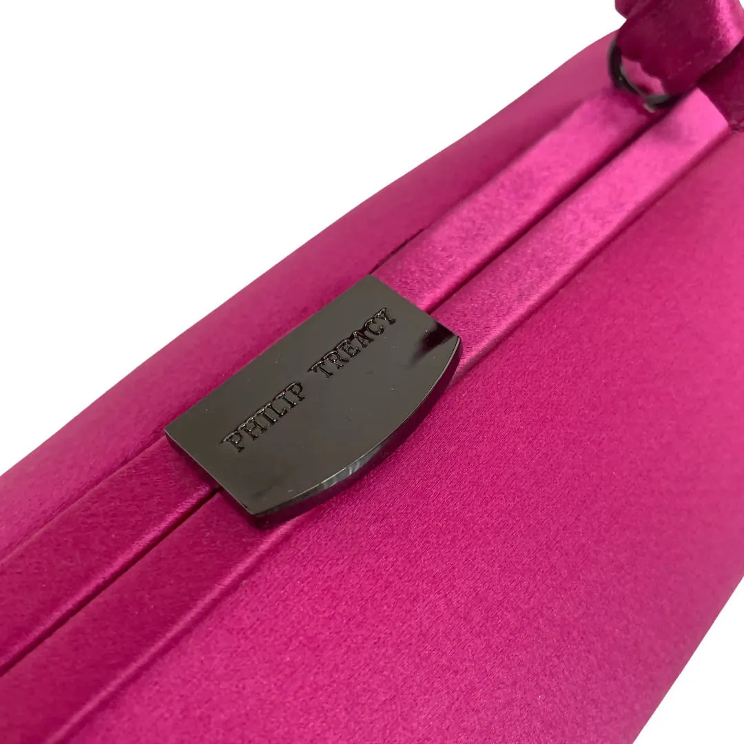 Philip Treacy Classy Magenta Pink Silk Evening Clutch Bag