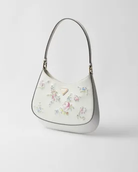 Prada cleo printed brushed leather shoulder bag