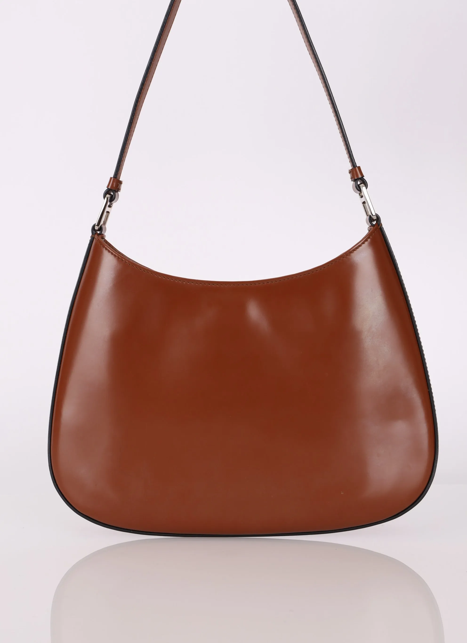 Prada Spazzolato Brushed Leather Cleo Shoulder Bag