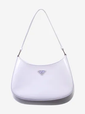 Purple Cleo brushed leather shoulder bag