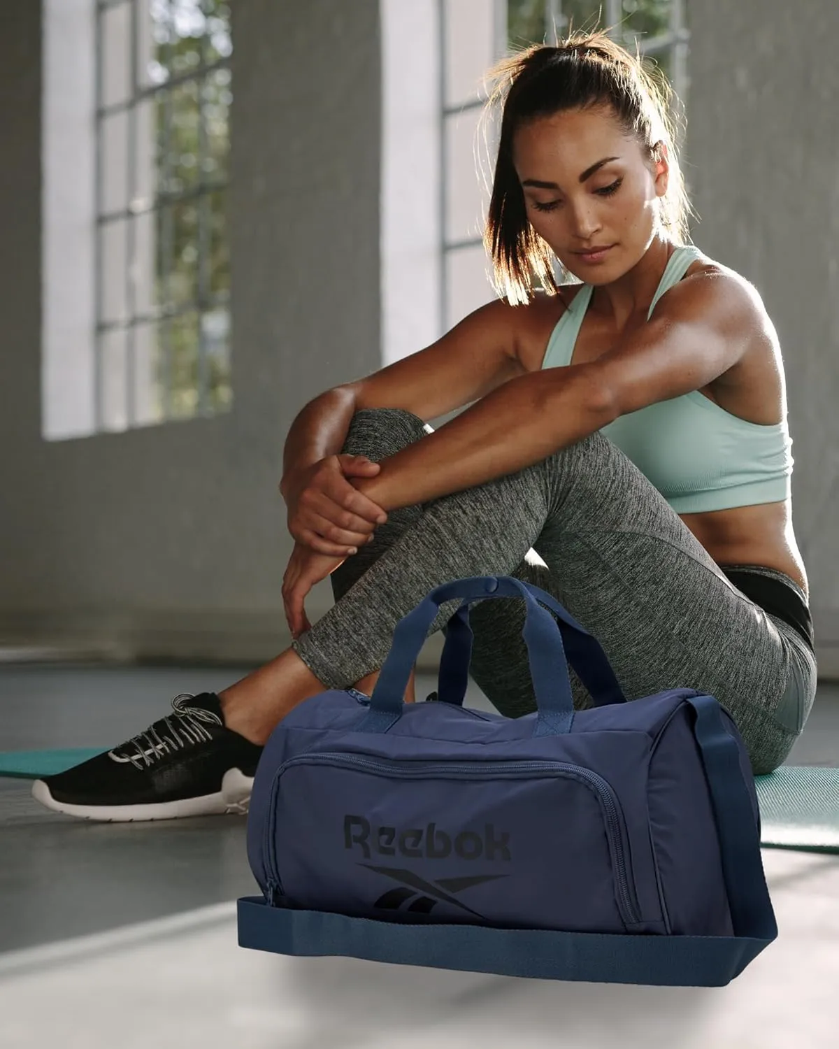Reebok Duffle Bag - Carry On Gym Bag for Workout and Travel Duffel Bags - Small Size Overnight Bags for Women and Men, Size Small, Easton Blue