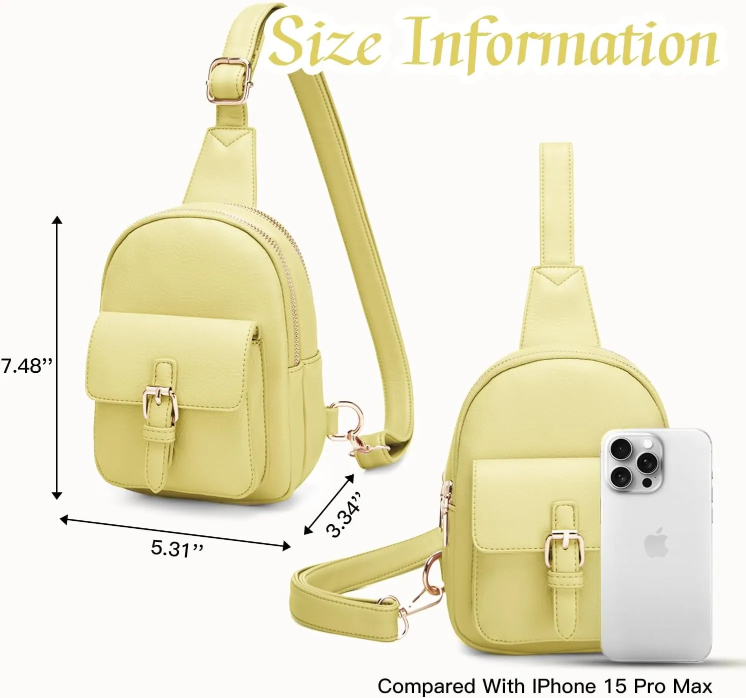 Small Sling Bag Fanny Pack for Girls Vegan Leather 3 Pockets Crossbody Purse for Women Gift for Teen Girls Stuff