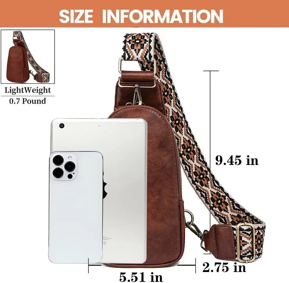 Small Sling Bags for Women Crossbody Purse Trendy Anti Theft PU Leather Pack Waist Chest for Travel Daypack