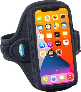 Tune Belt AB91 Running Armband for iPhone 16/15/14/13/12, 11-16 Pro, 16e, Galaxy S24/S23  Sweat-Resistant, Stable, Comfortable, Phone Holder with Adjustable Band for Jogging & Workouts (Black)