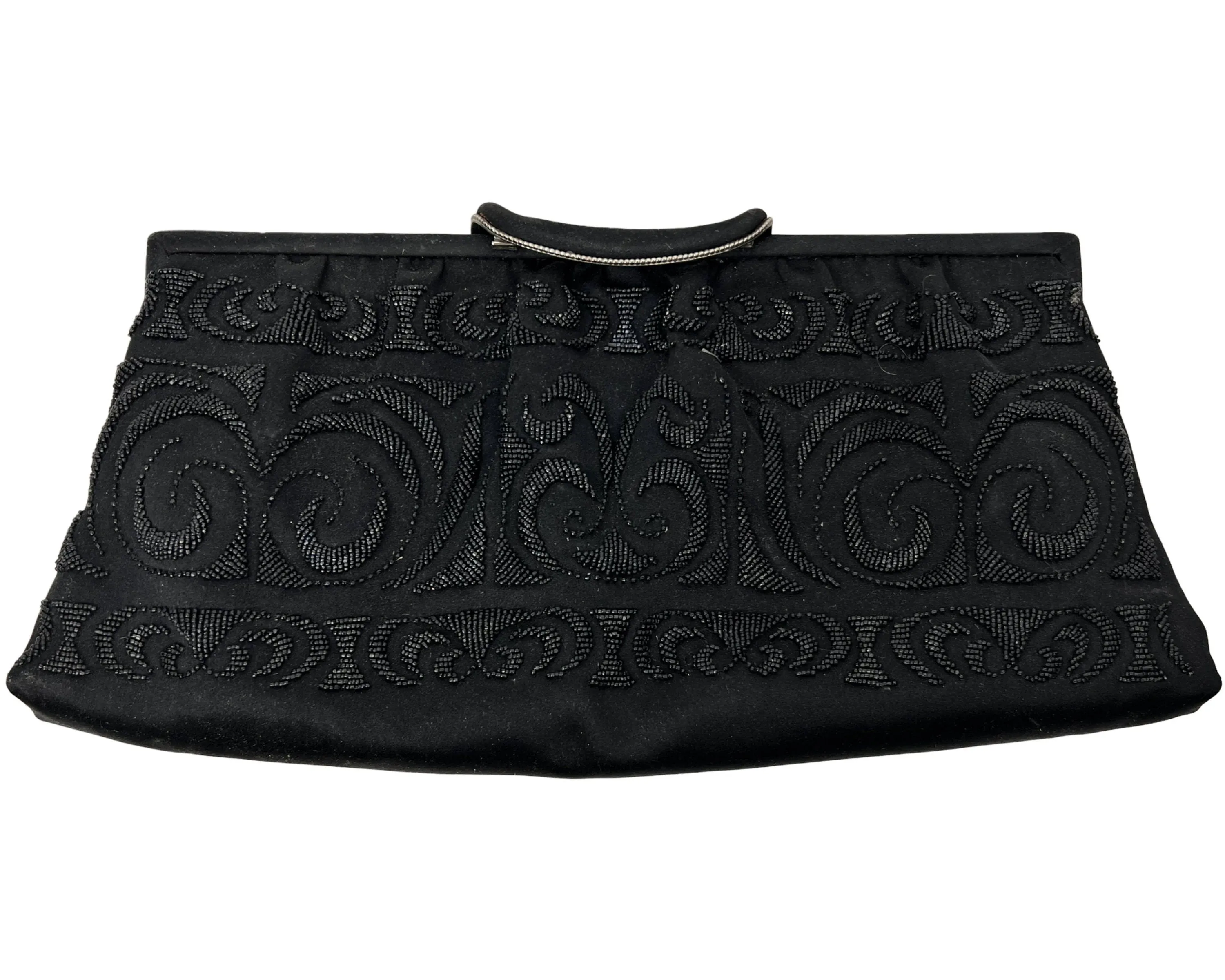 Vintage 1950s Spulcioni Firenze Evening Clutch Purse Beaded Peau de Soie - VFG