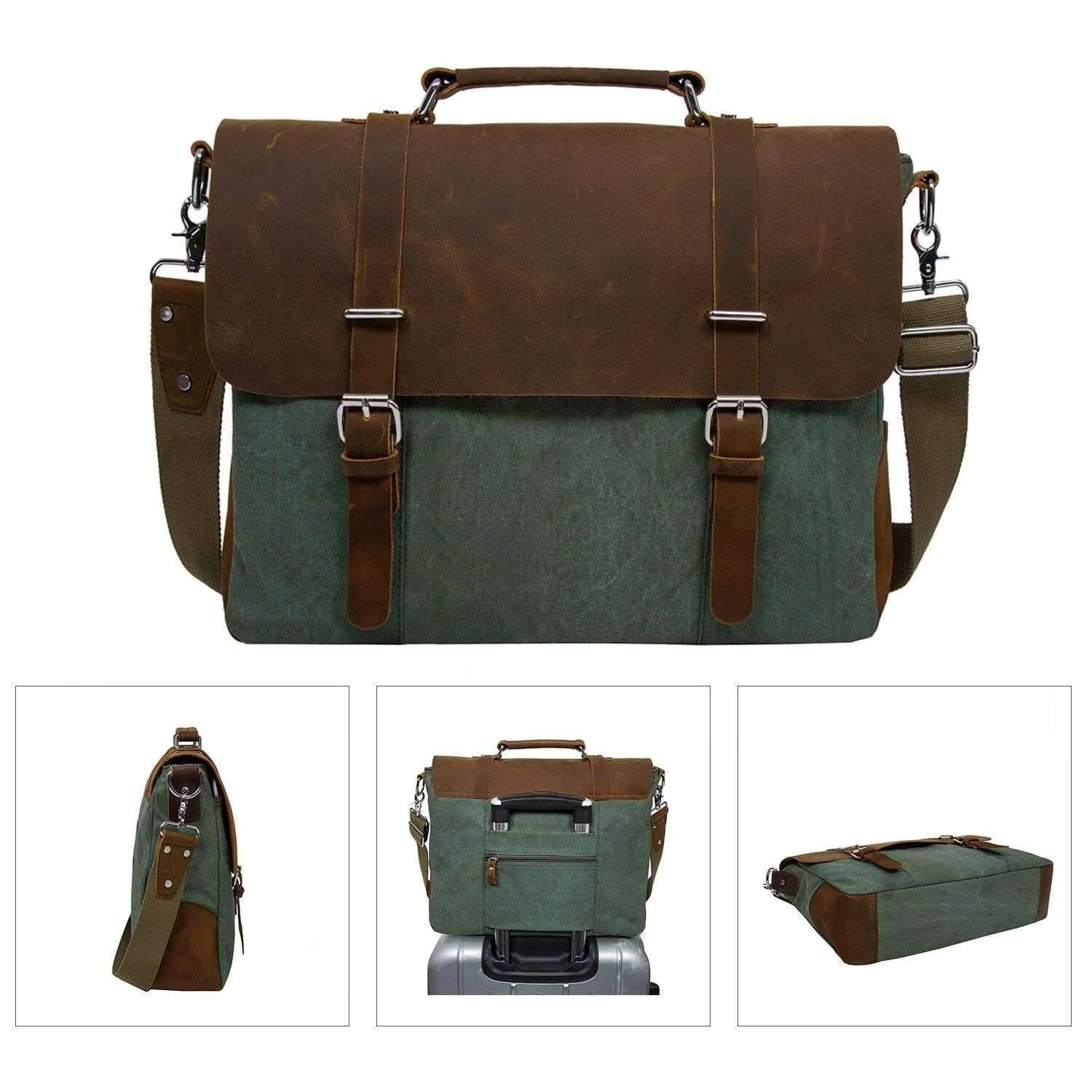 Vintage Canvas & Leather Satchel
