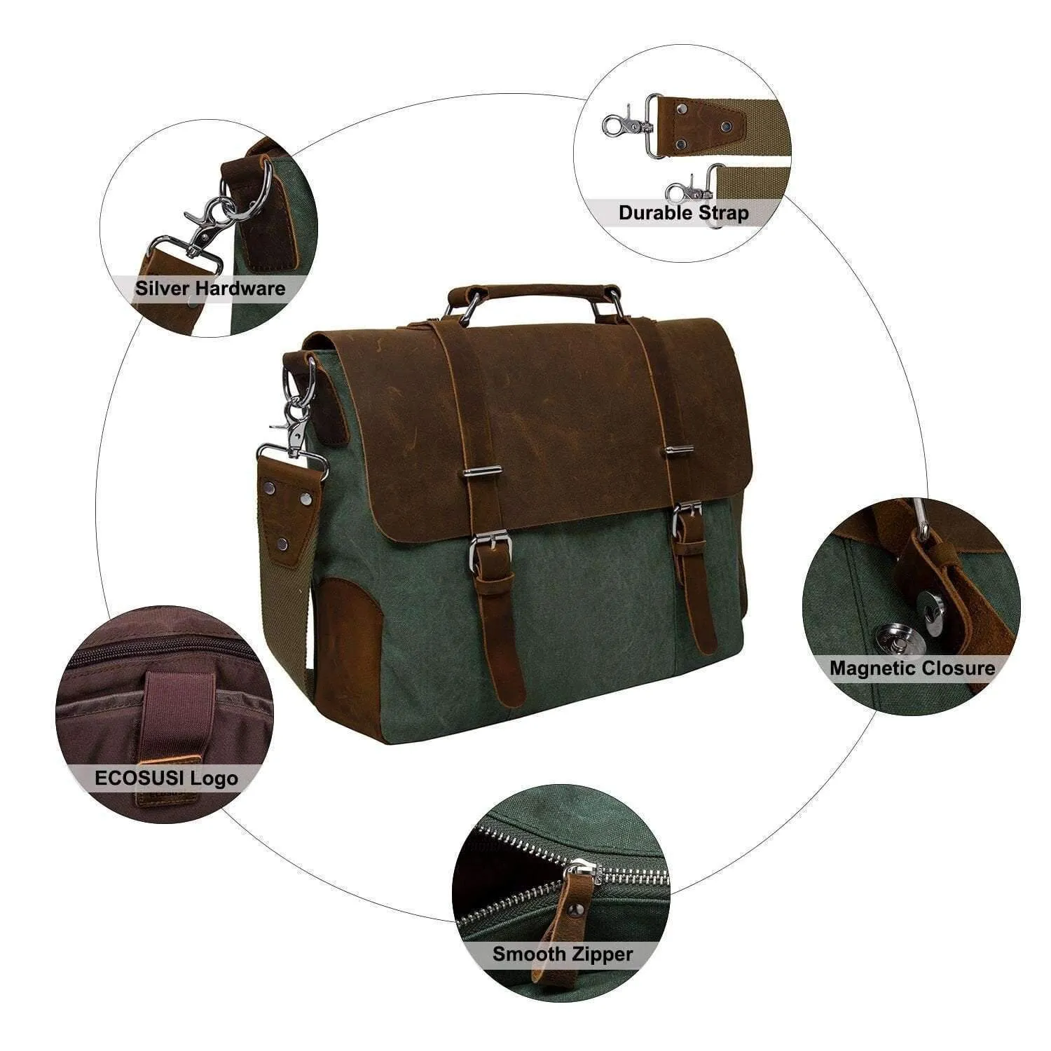 Vintage Canvas & Leather Satchel