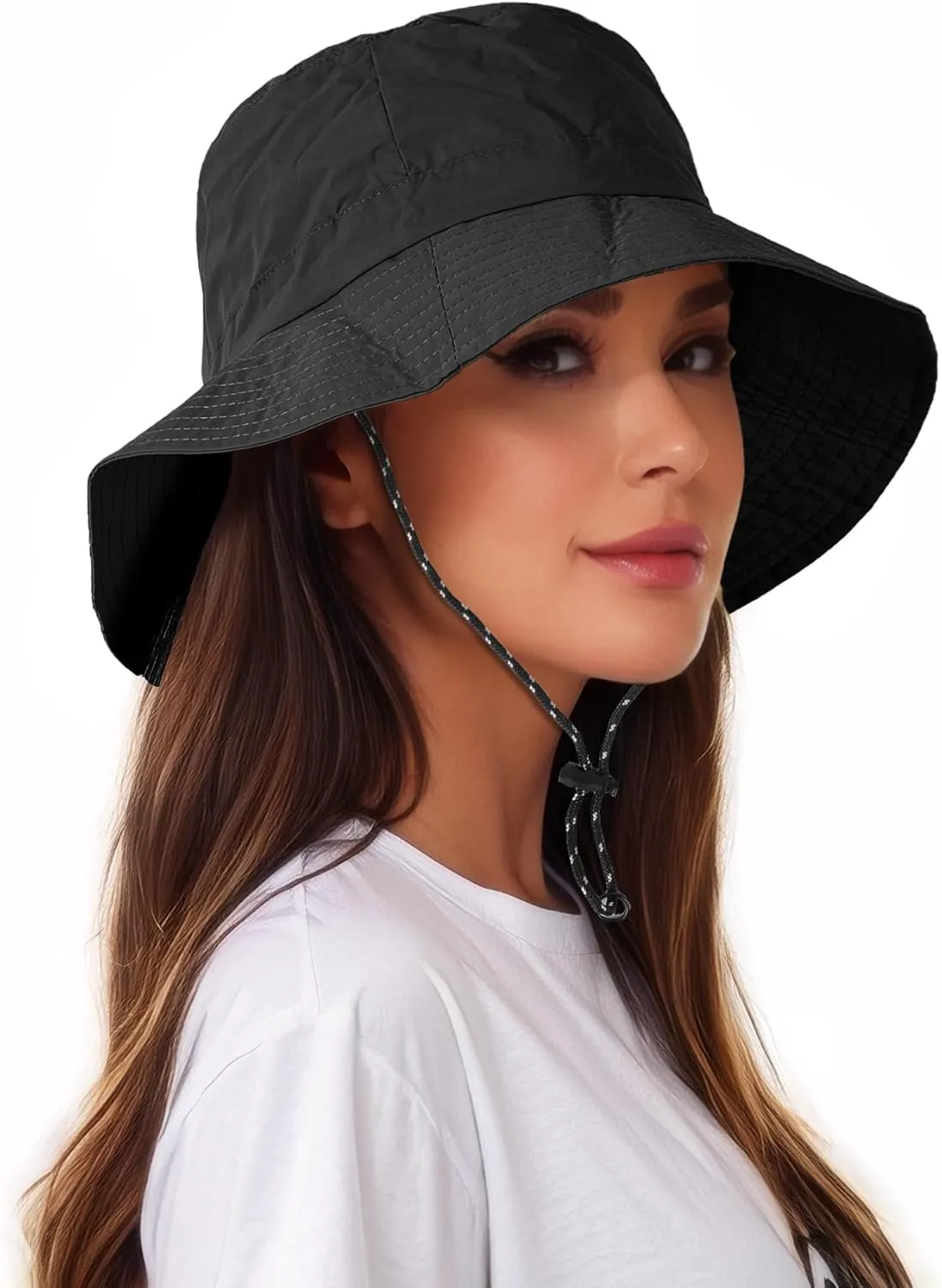 Waterproof Bucket Hat Women - UV Protection Rain Hats Ladies Packable Foldable Fishing Hat