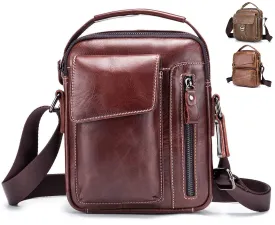 WDXElite™ Men's Genuine Leather Crossbody Sling Chest Bag - Shoulder Day Bag