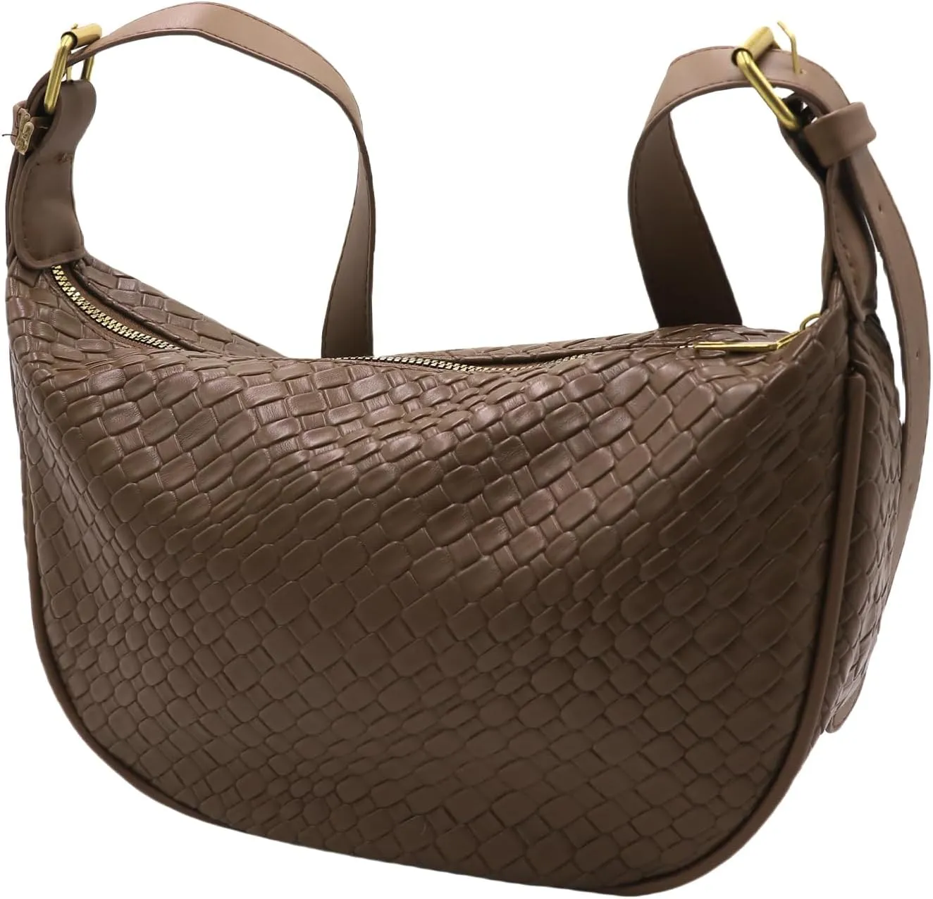 Woven Dumpling Bag for Women Cloud Purse Soft Leather Crossbody Shoulder Bag Woven Leather Tote Bag Hobo Bag