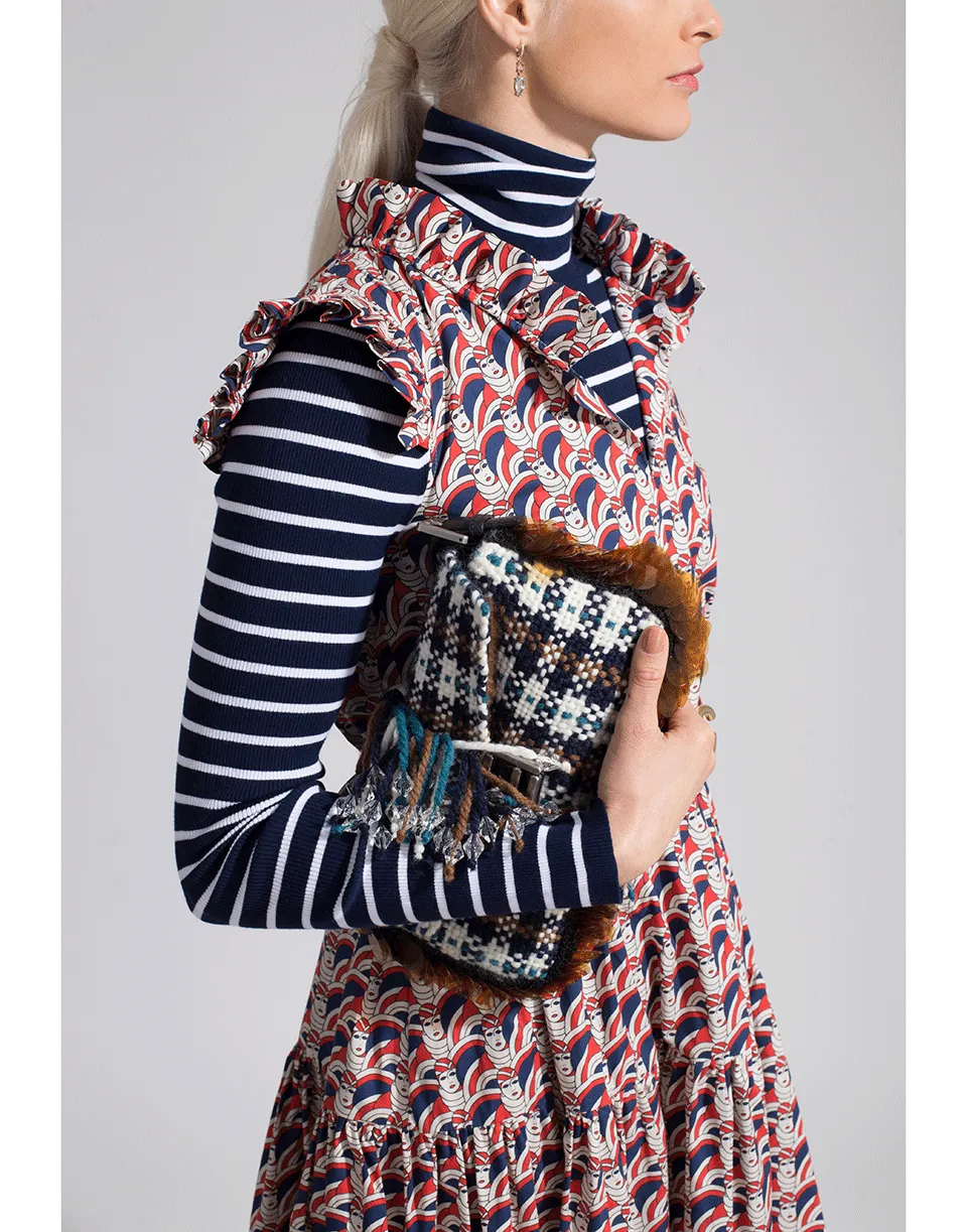 Woven Tartan Baguette