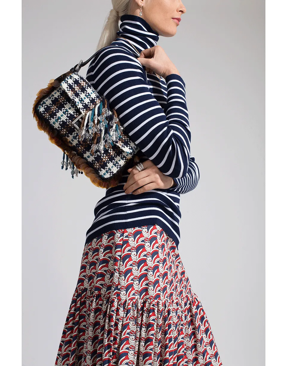 Woven Tartan Baguette