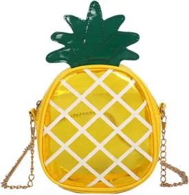 ZLM BAG US Cute Pineapple Shape shoulder Bag Chain Small Crossbody Bag Pu Leather Cell Phone Purse